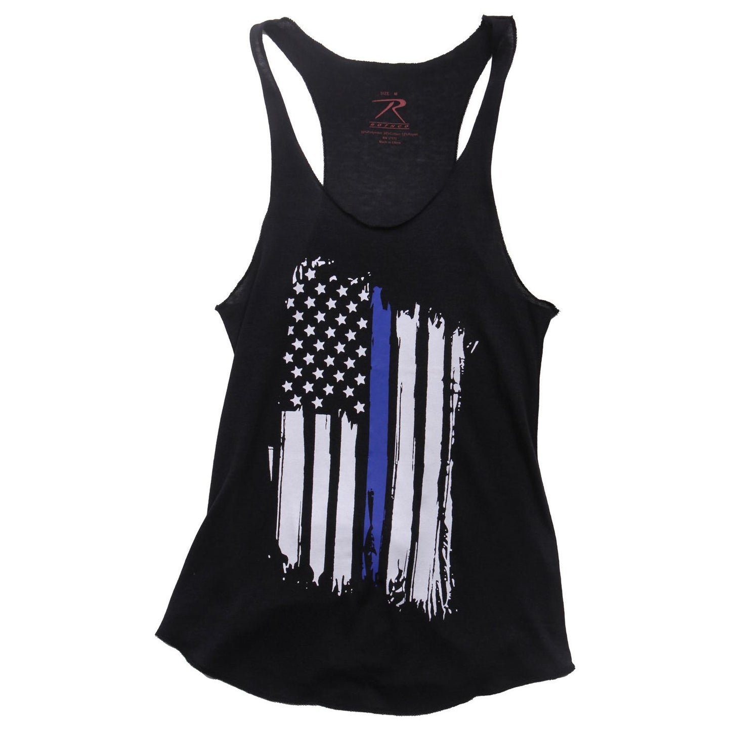 Women Thin Blue Line Flag Racerback Tank Top