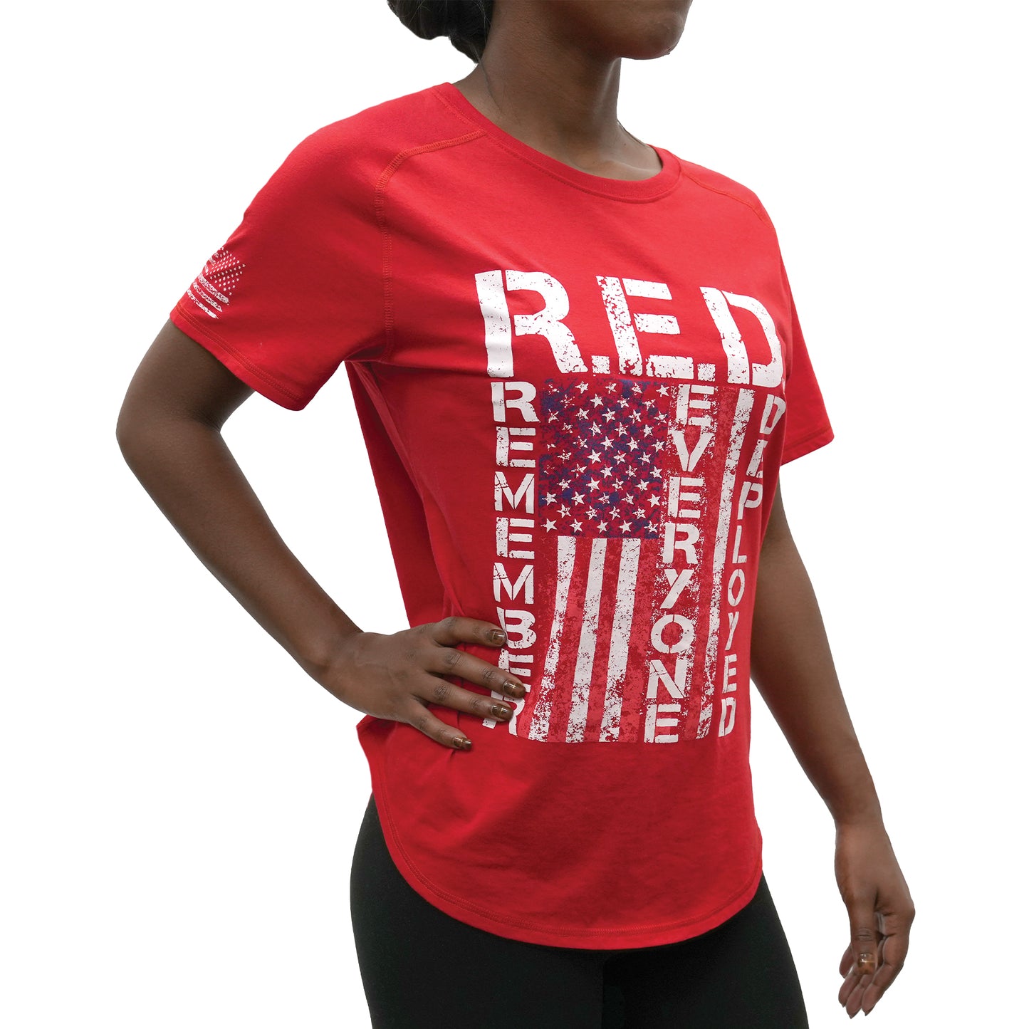 Womens R.E.D. (Remember Everyone Deployed) T-Shirt - Red